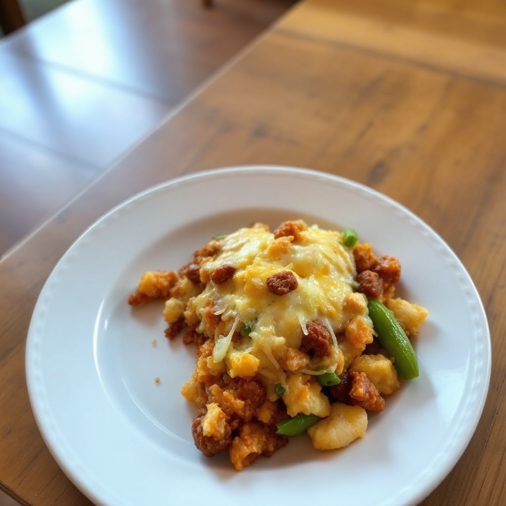 Skillet di Hash Brown con Chorizo e Formaggio