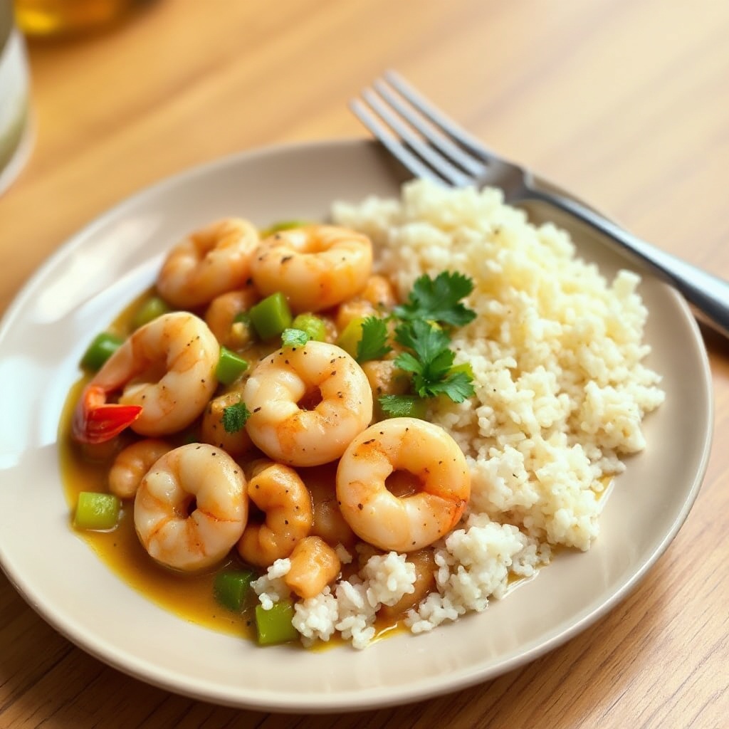 Herzhafte Garnelen-Étouffée mit einem Twist