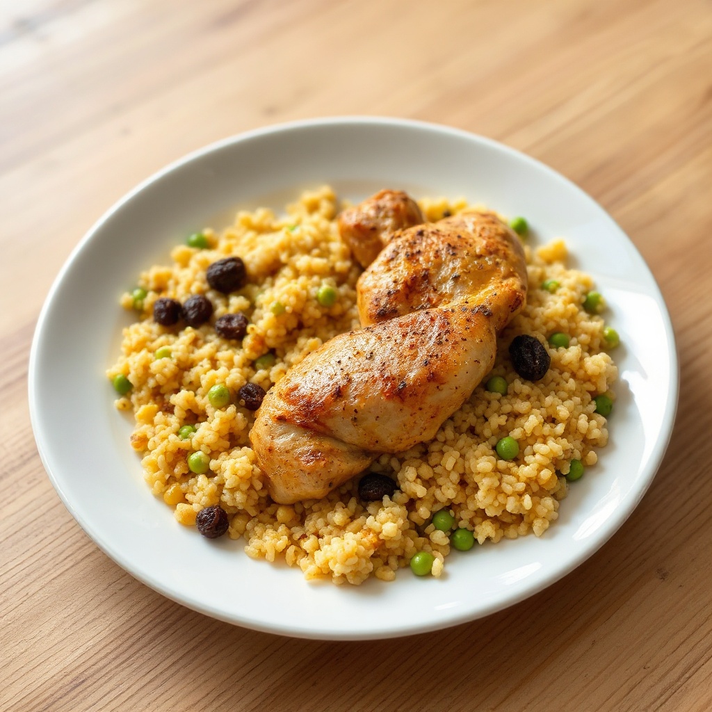 Gewürztes Hähnchen mit goldenem Couscous