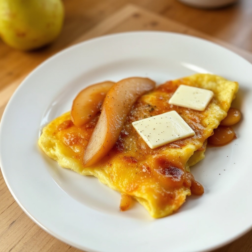 Caramelized Pear and Swiss Cheese Omelet