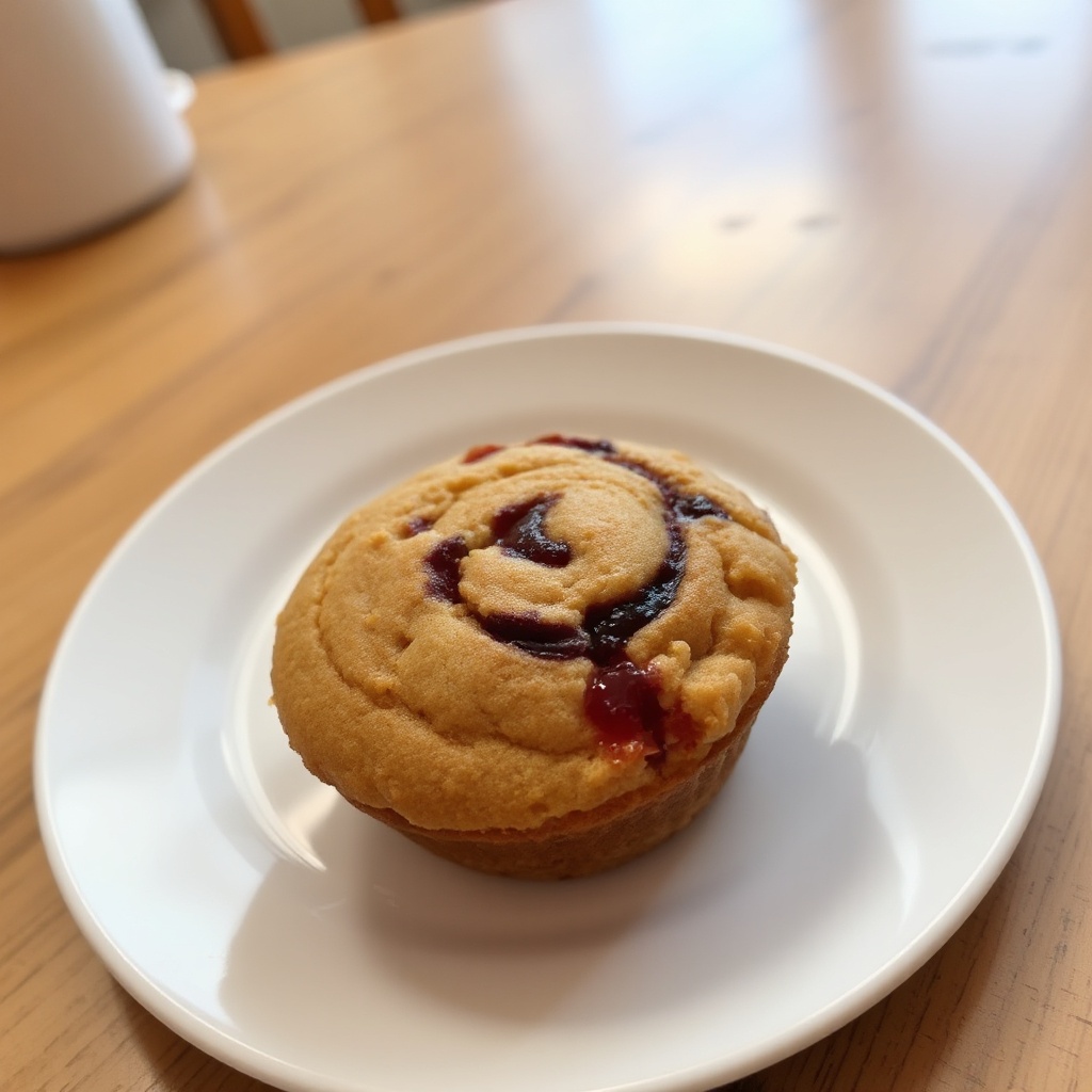 Erdnussbutter und Marmelade Swirl Muffins