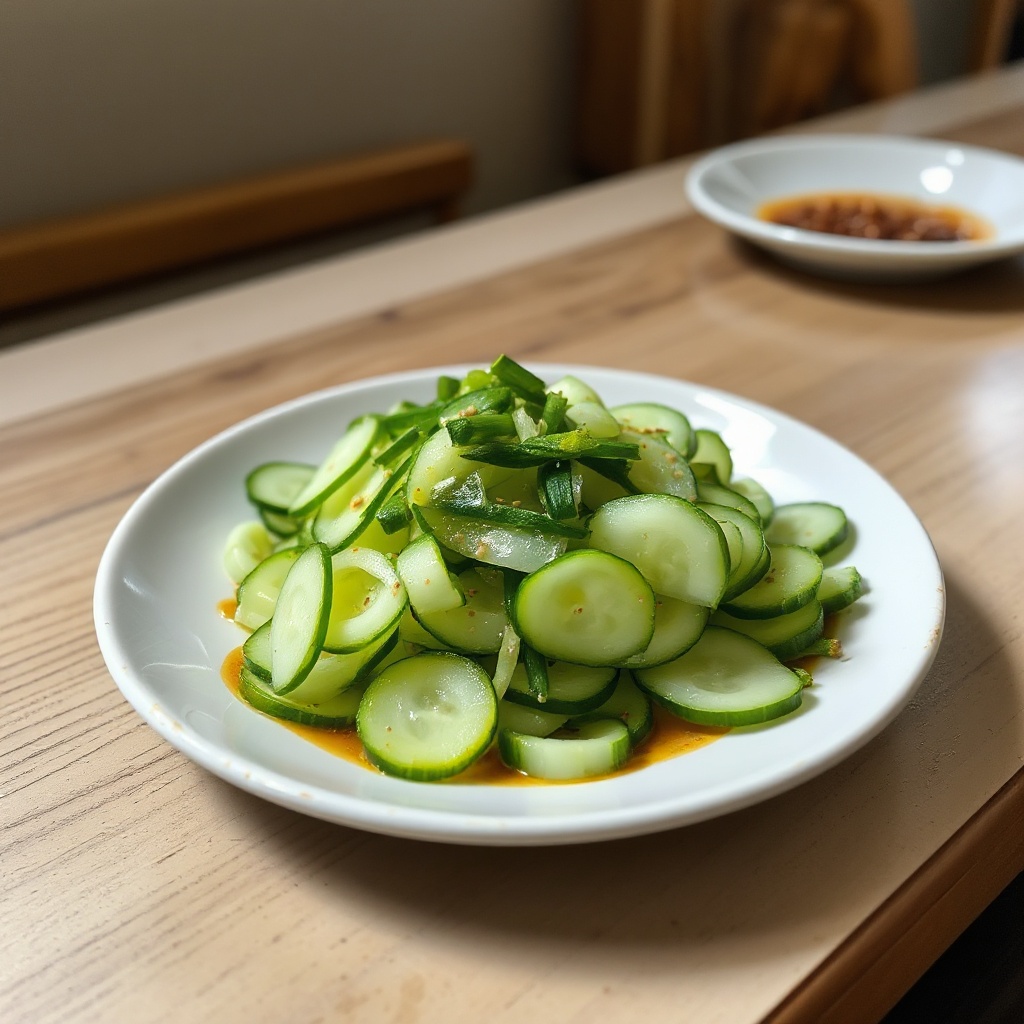 Erfrischender Gurkensalat mit Sesamdressing