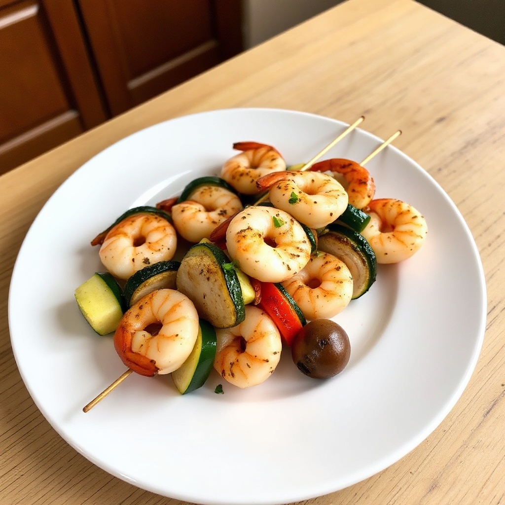 Spiedini di Gamberi e Verdure al Tequila e Lime
