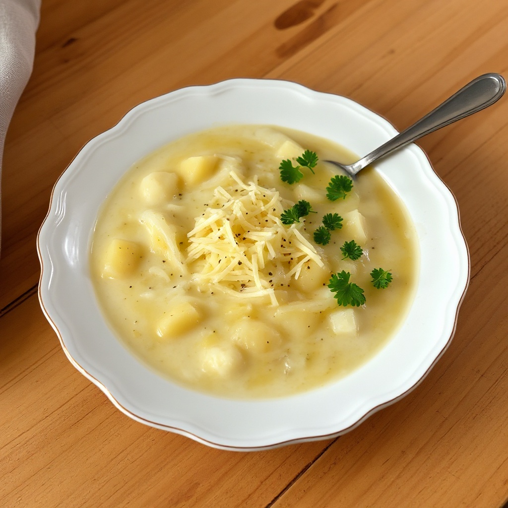Cheesy Garlic Potato Soup