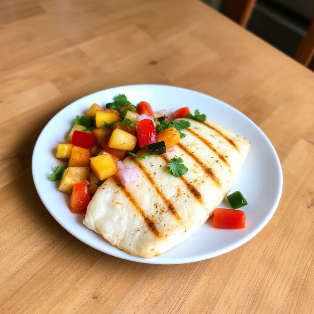 Grilled Tilapia with Spicy Peach Salsa
