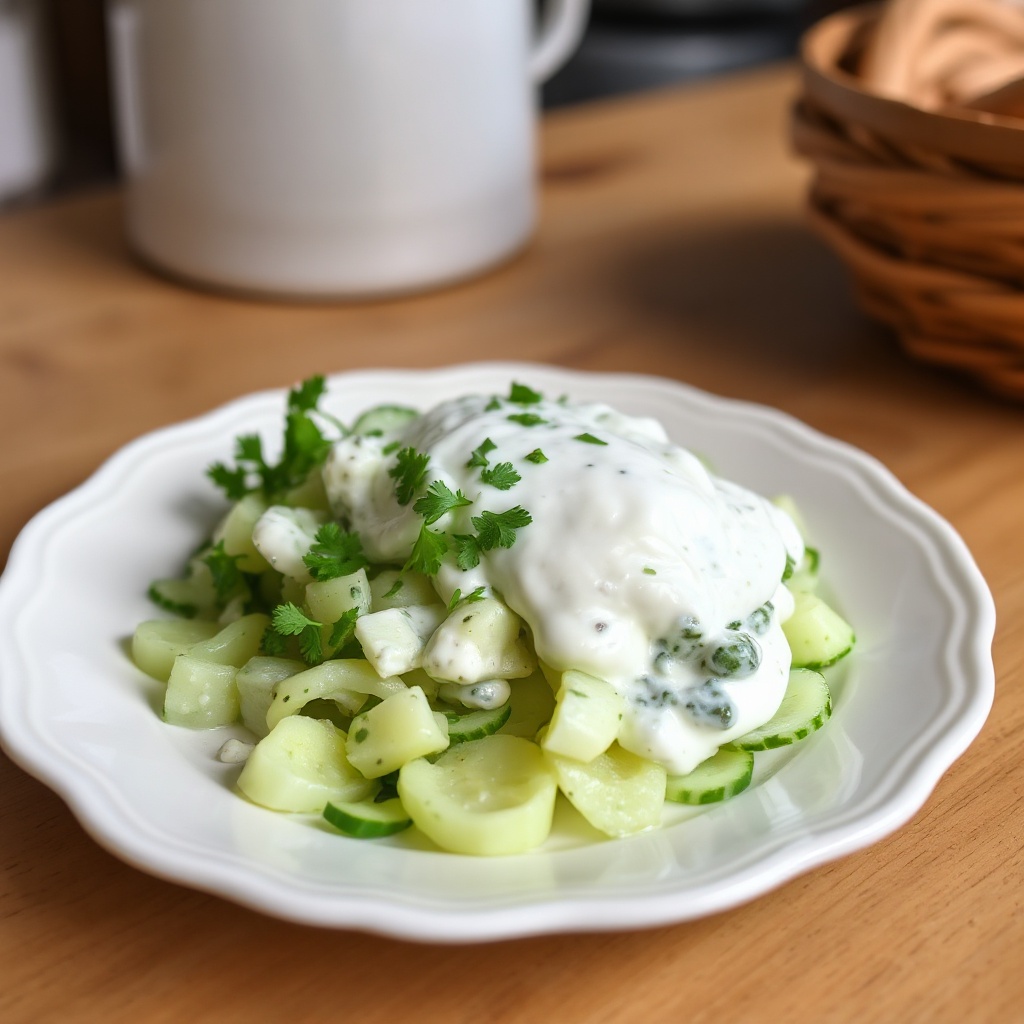 Cremiger Kräuter-Gurkensalat