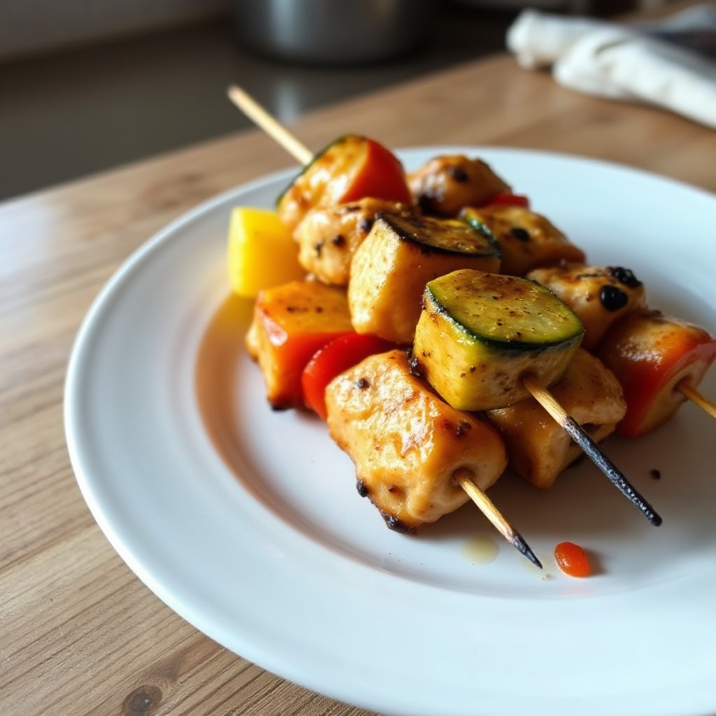 Gegrillte Ananas-Hähnchenspieße