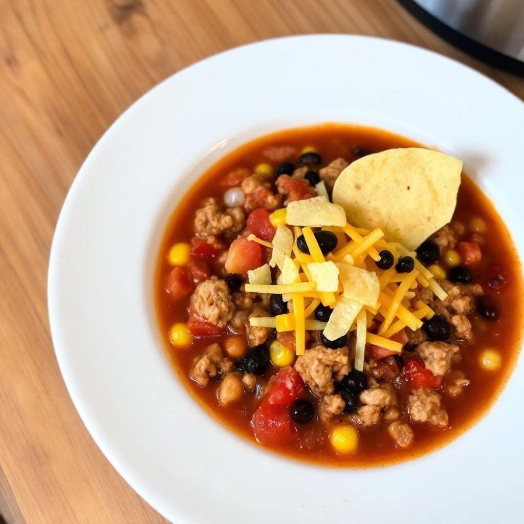 Zuppa di Taco Fiesta in Pentola Lenta
