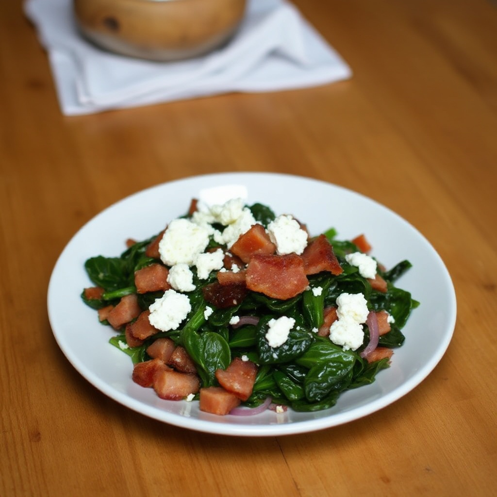 Gebratener Mangold mit knusprigem Speck und Feta