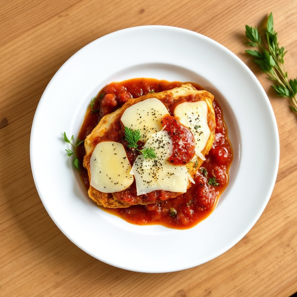 Pollo Parmigiana Croccante con Salsa Aromatizzata alle Erbe