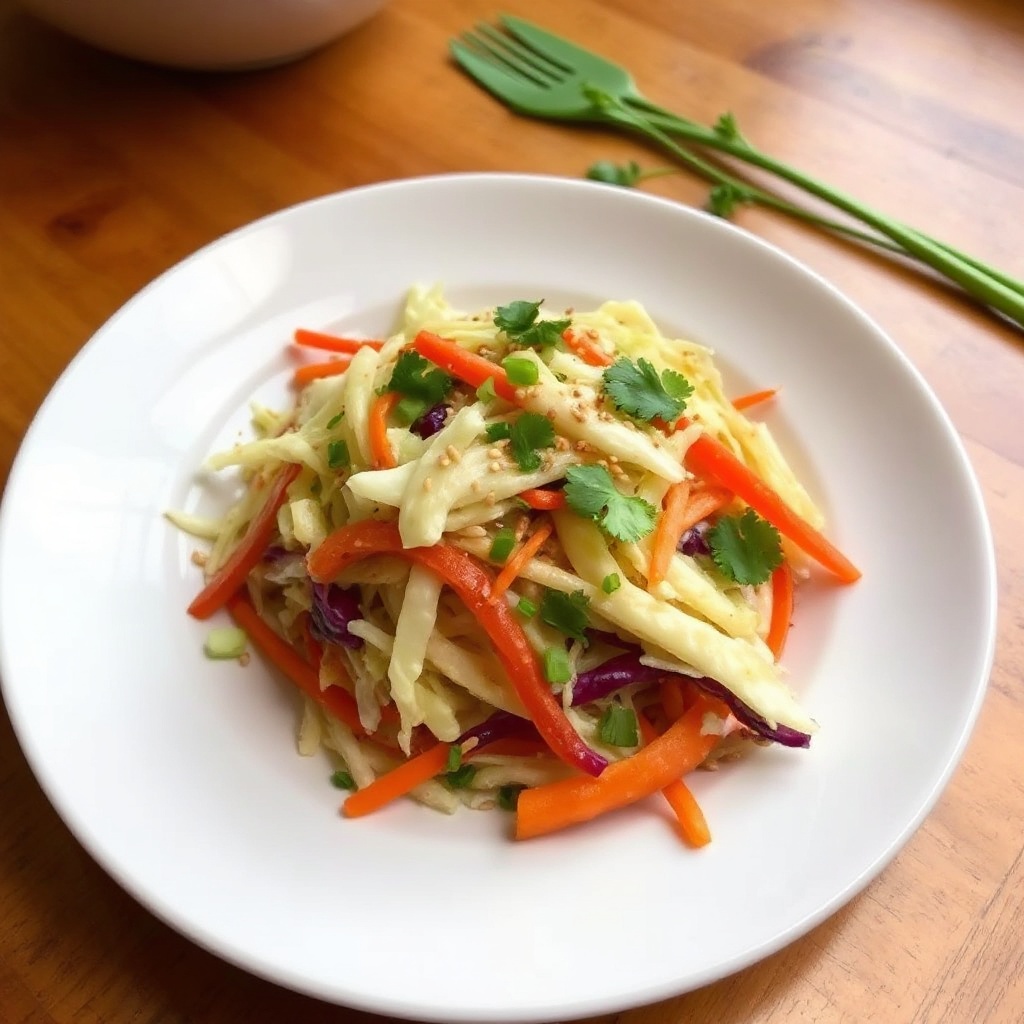 Crunchy Cabbage Salad with Zesty Peanut Dressing