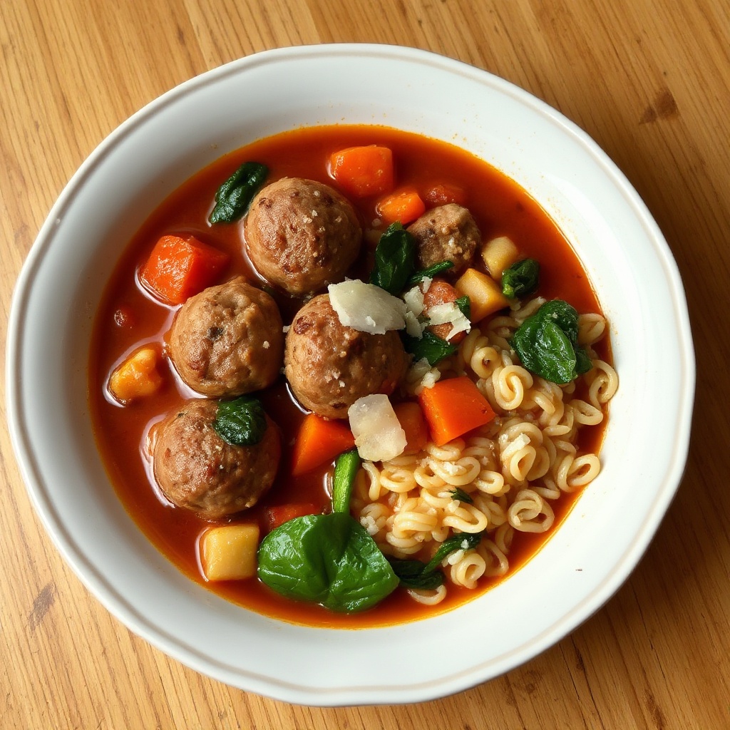 Herzhafter italienischer Fleischbällchensuppe