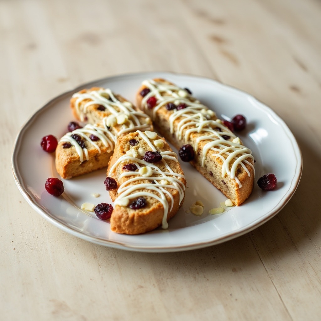 Cranberry Mandel Biscotti mit weißer Schokolade