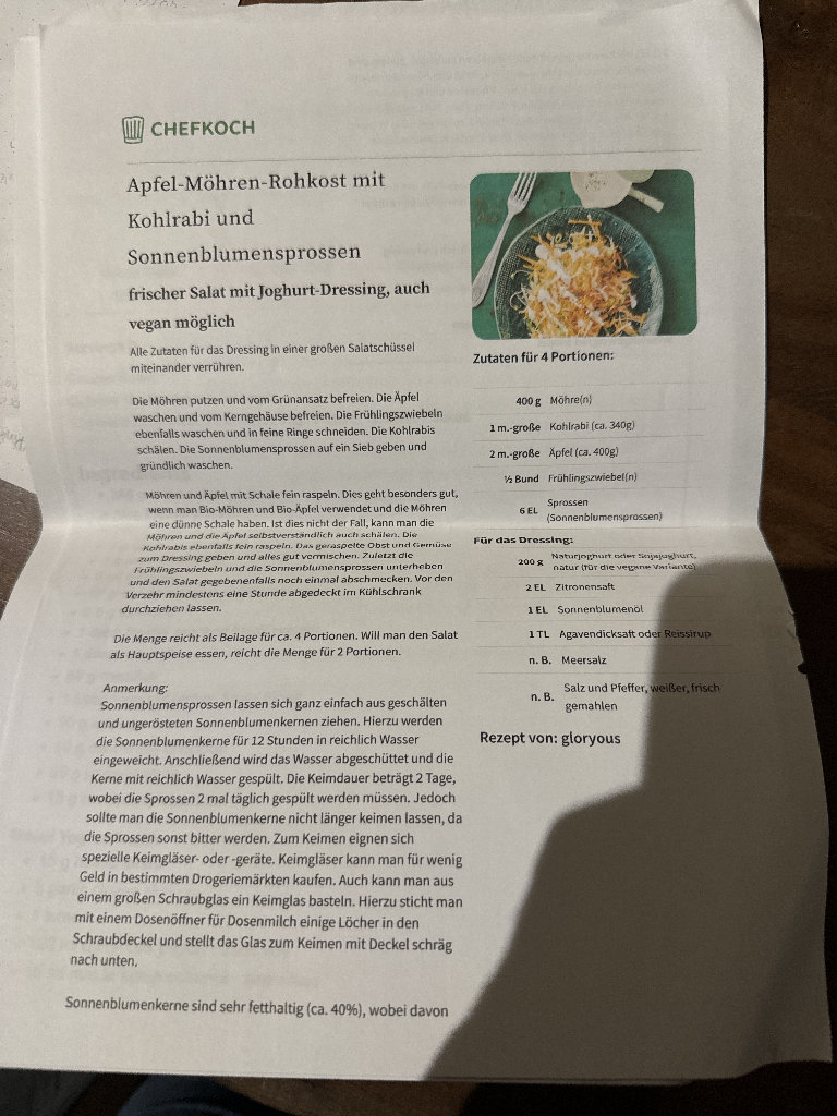 Apple-Carrot Raw Salad with Kohlrabi and Sunflower Sprouts