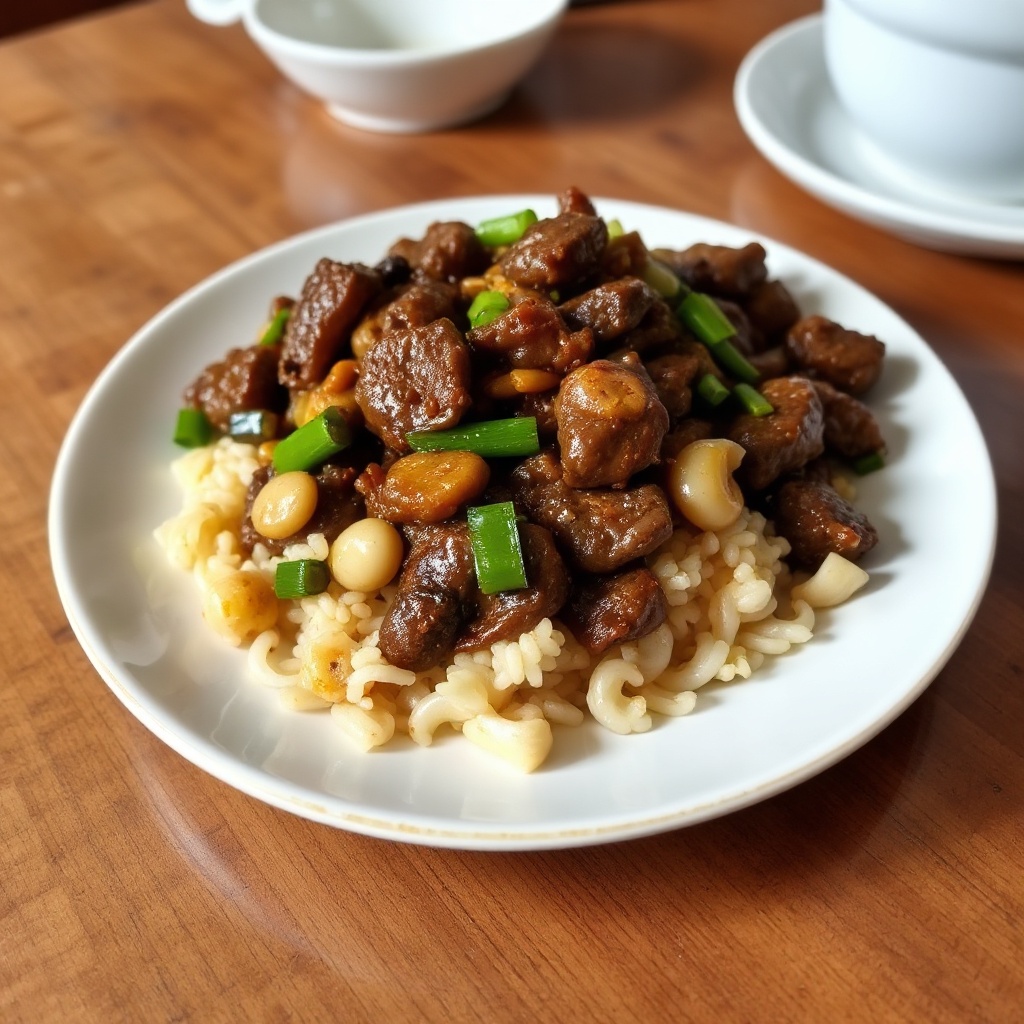Herzhafter Mongolischer Rindfleisch-Wok