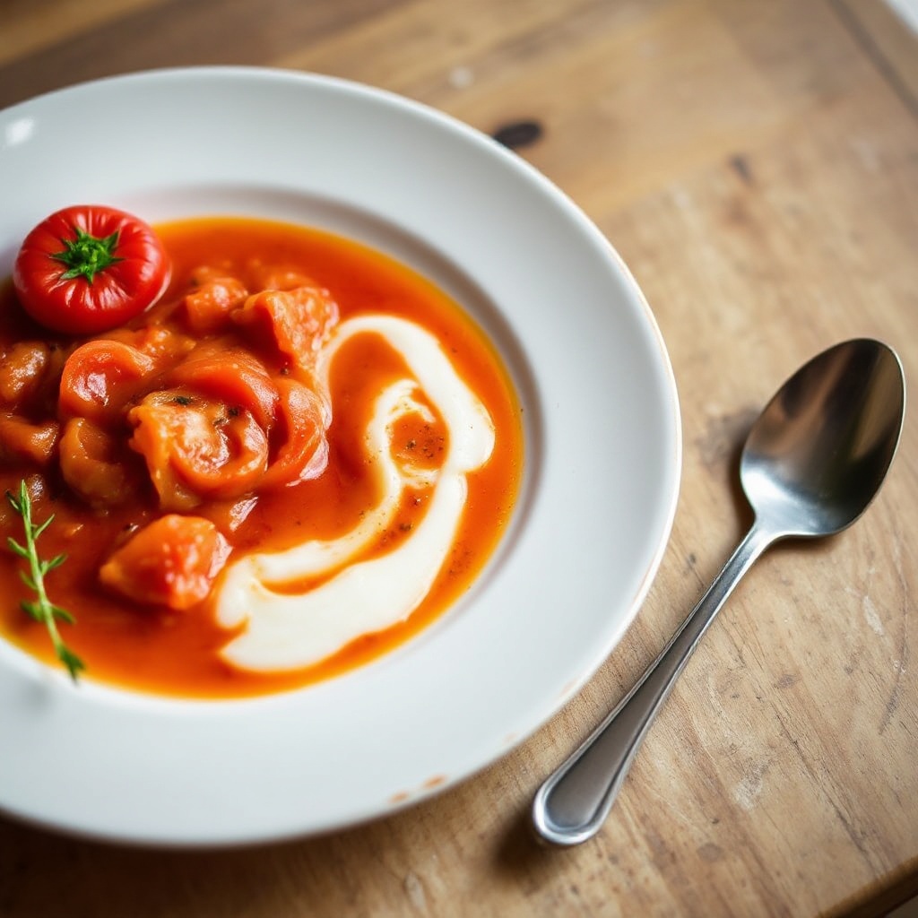 Kräuter-infused geröstete Tomatensuppe