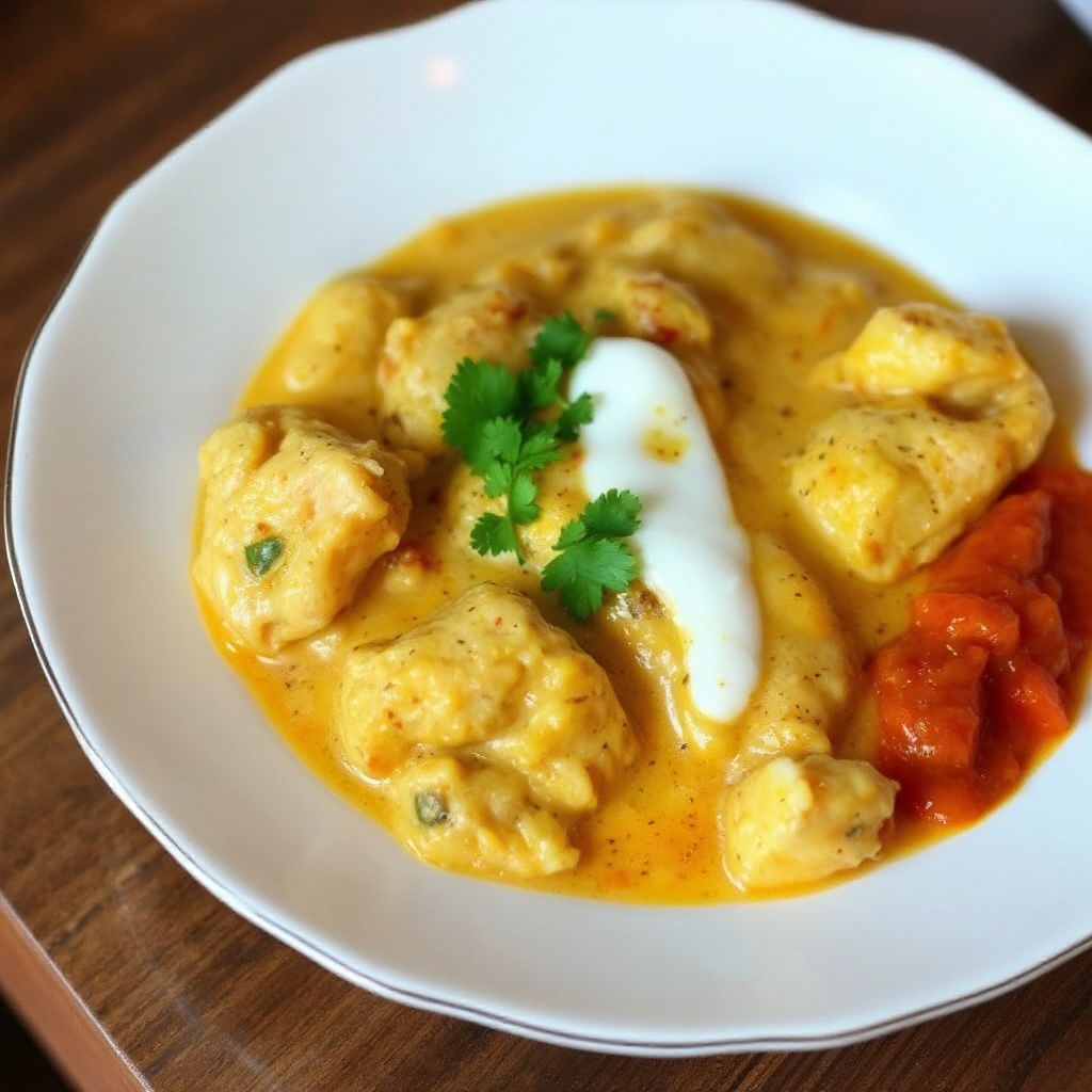 Cremige Hähnchen Korma Delikatesse