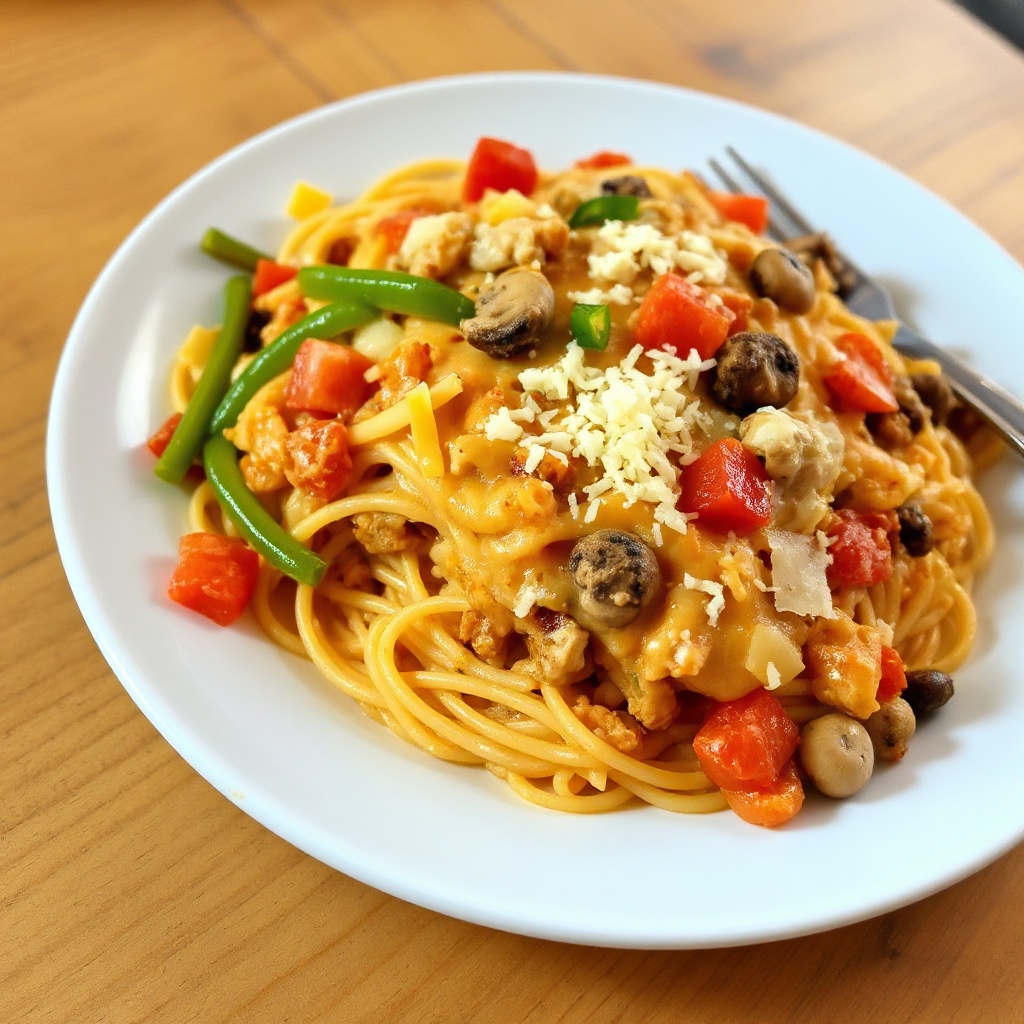 Cheesy Turkey Spaghetti Bake