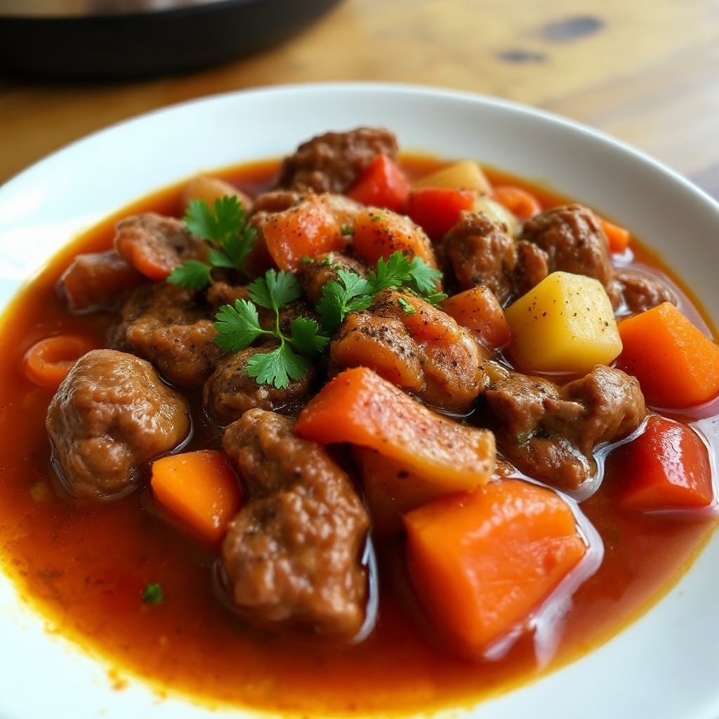Langsame Kochzeit Rindfleisch Eintopf mit Mexikanischen Gewürzen