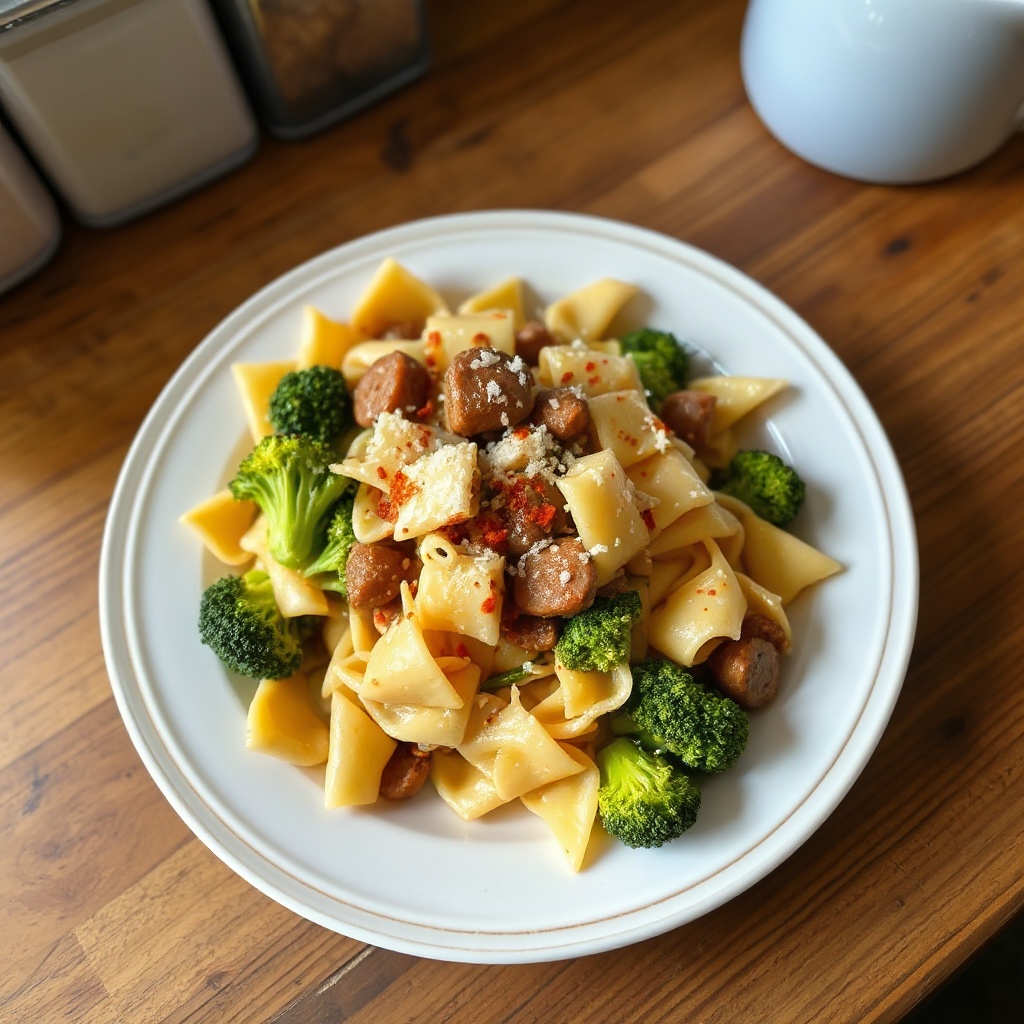 Pasta a Farfalle con Broccoli e Salsiccia