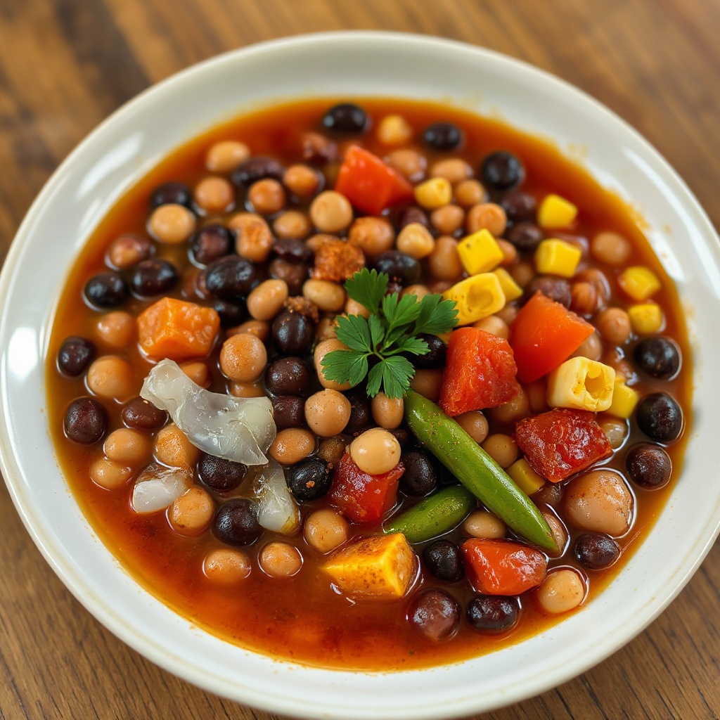 Herzhafter Vegetarischer Bohnensuppe