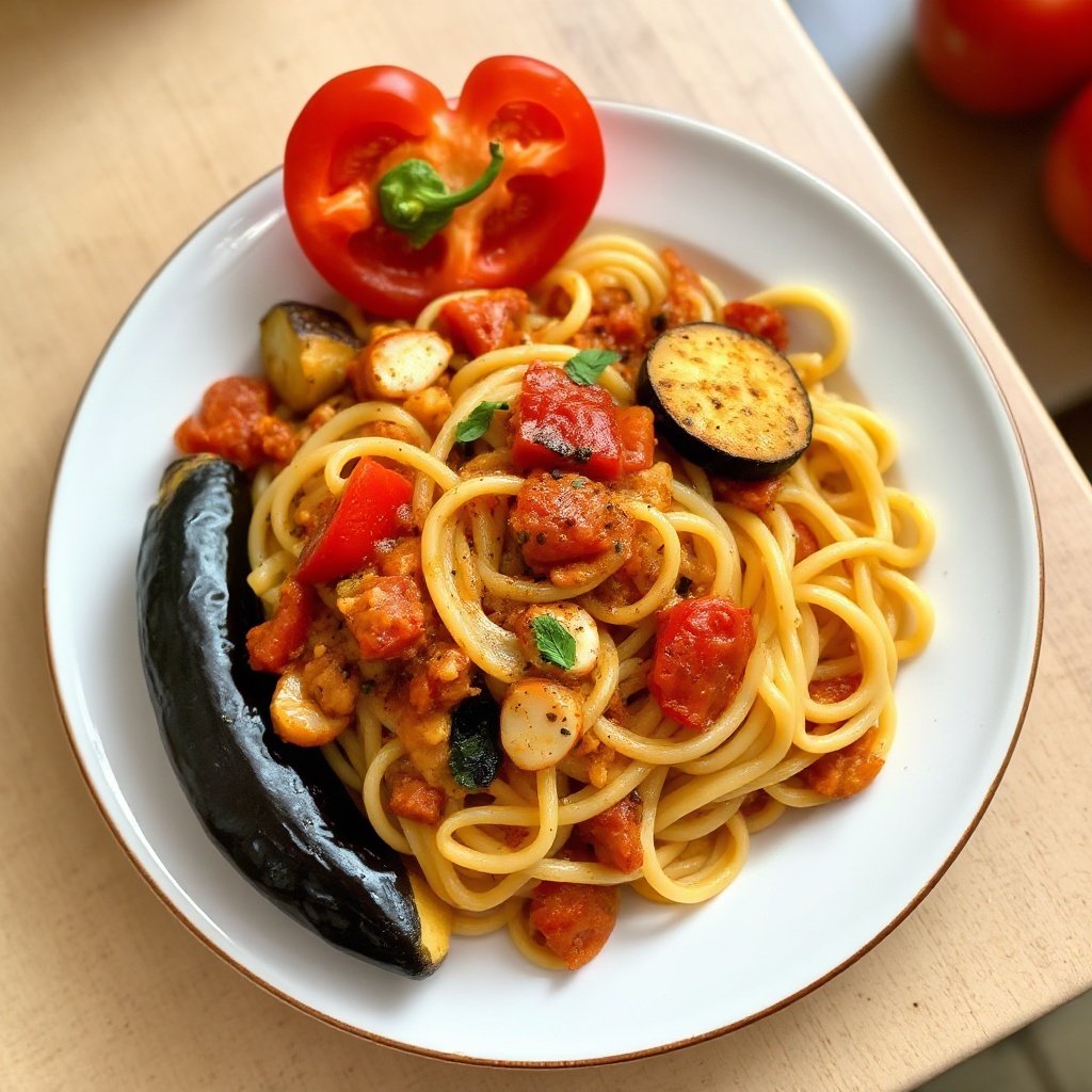 Fusilli mit mediterraner Gemüsesoße