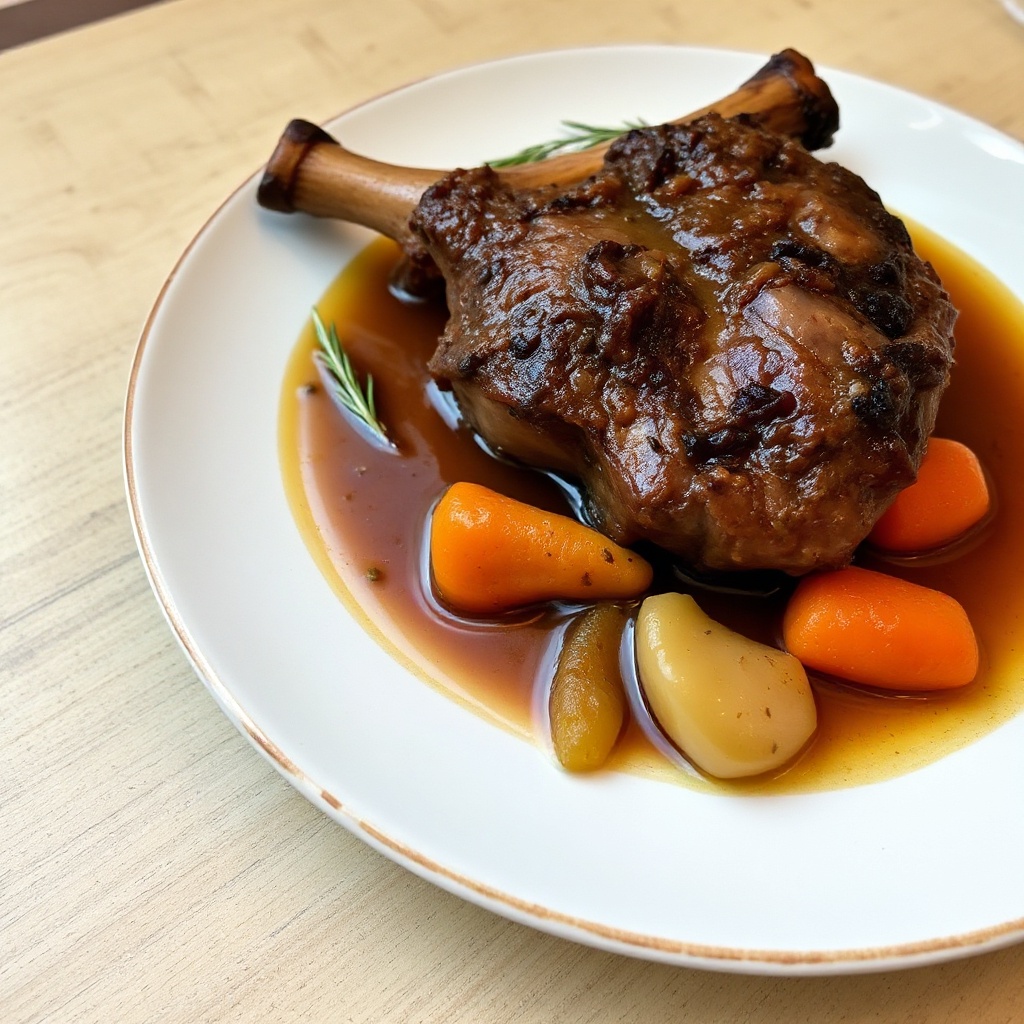 Agnello Tenero Cotto Lento con Salsa Aromatica alle Erbe