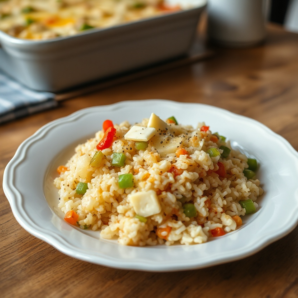 Riso al Forno Salato con Verdure e Formaggio