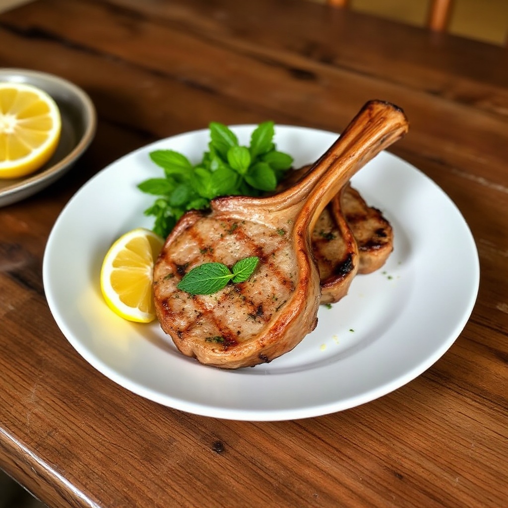 Gegrillte Lammkoteletts mit Minze