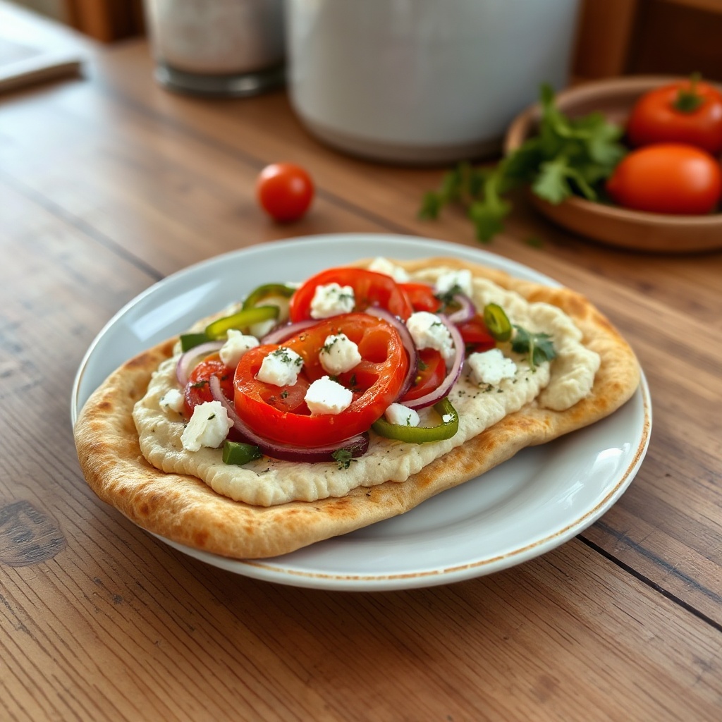 Mediterrane Veggie Pita Pizza