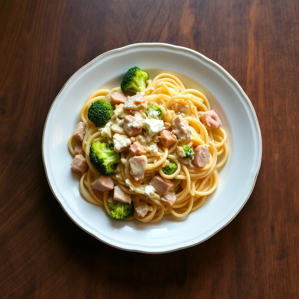 Pasta Cremosa con Prosciutto e Broccoli