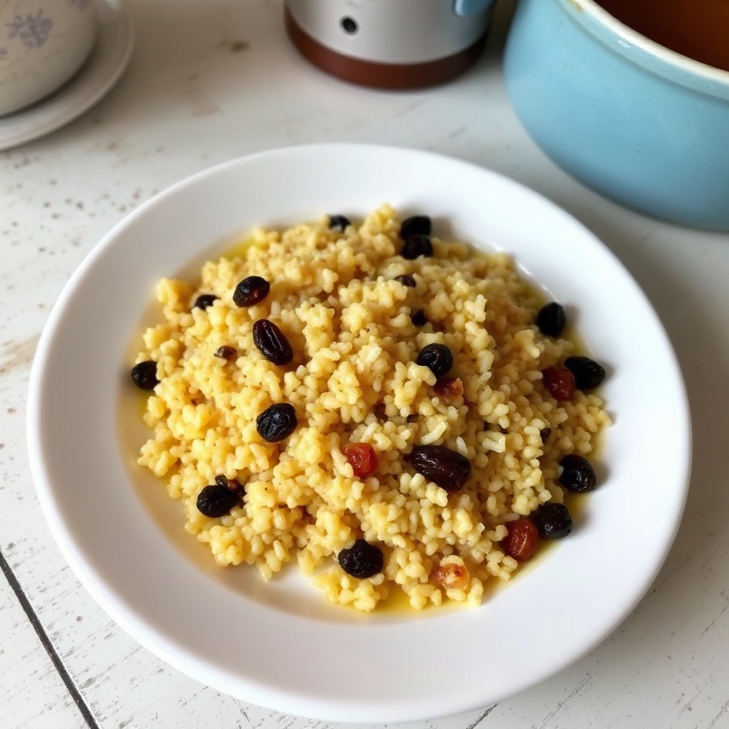 Duftender Couscous mit Gewürzen und Rosinen