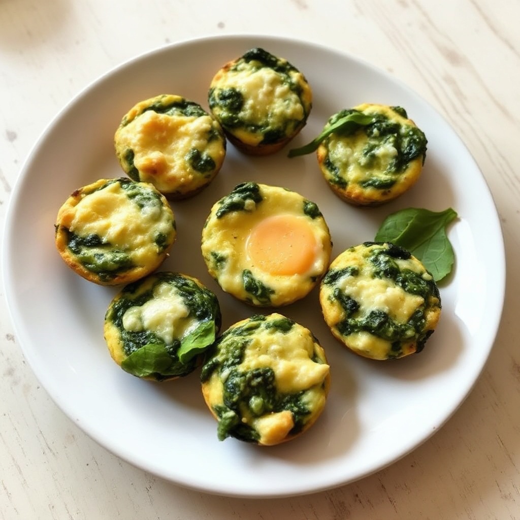 Cheesy Spinach Muffin Bites