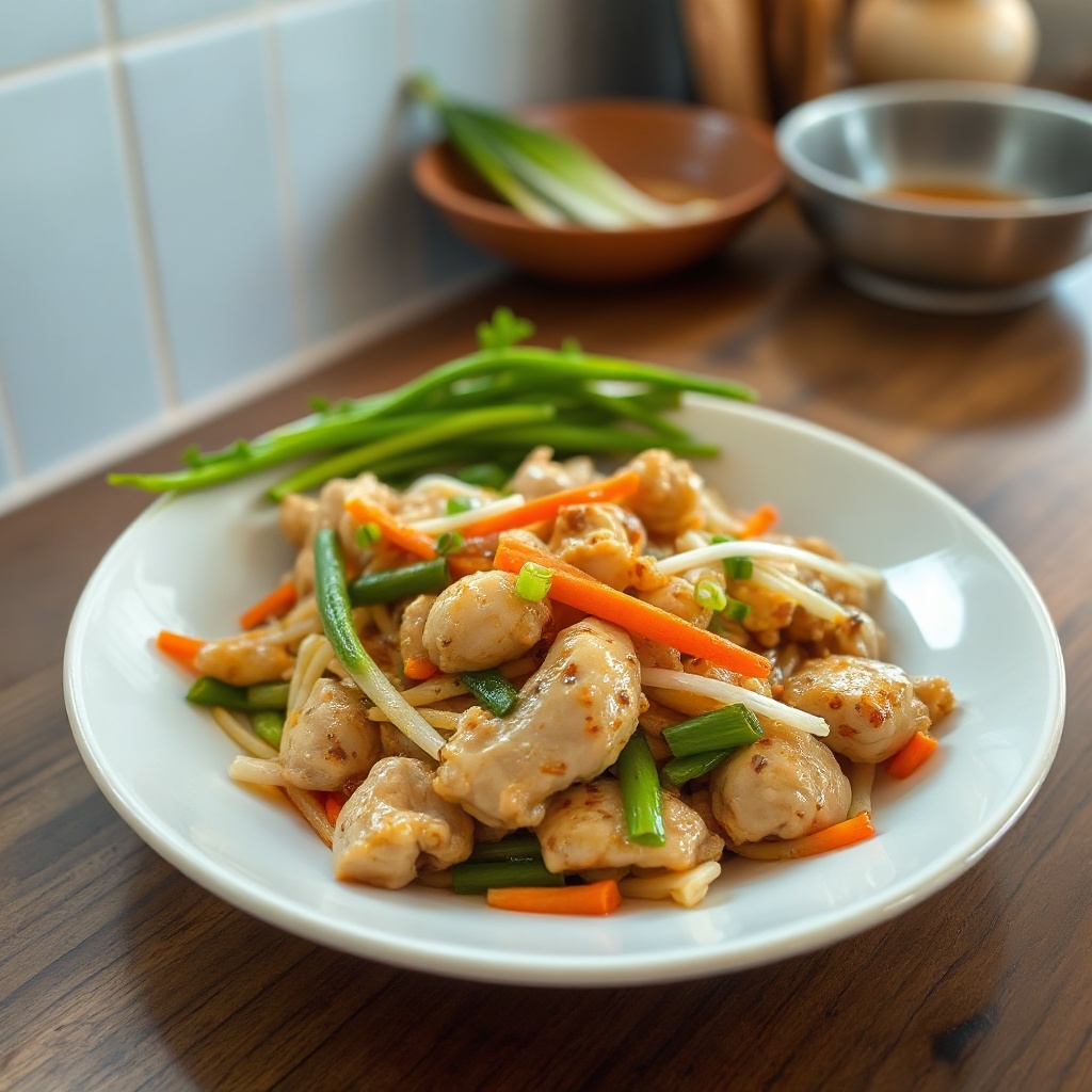 Herzhafter Hähnchen-Gemüse-Wok