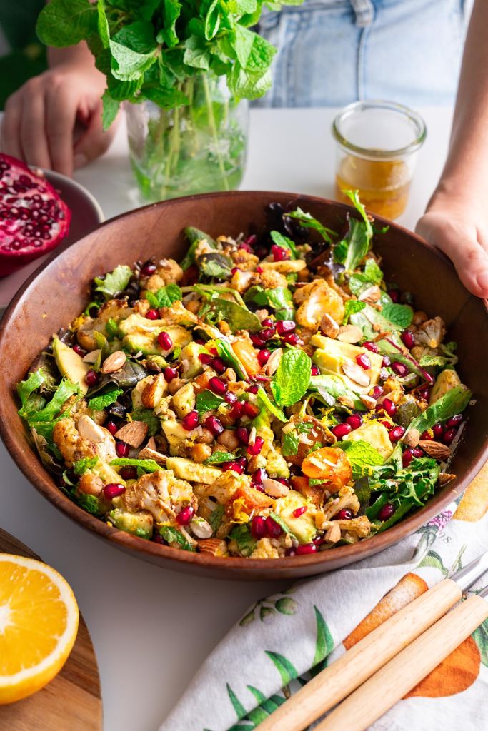 Spiced Roasted Cauliflower & Chickpea Salad