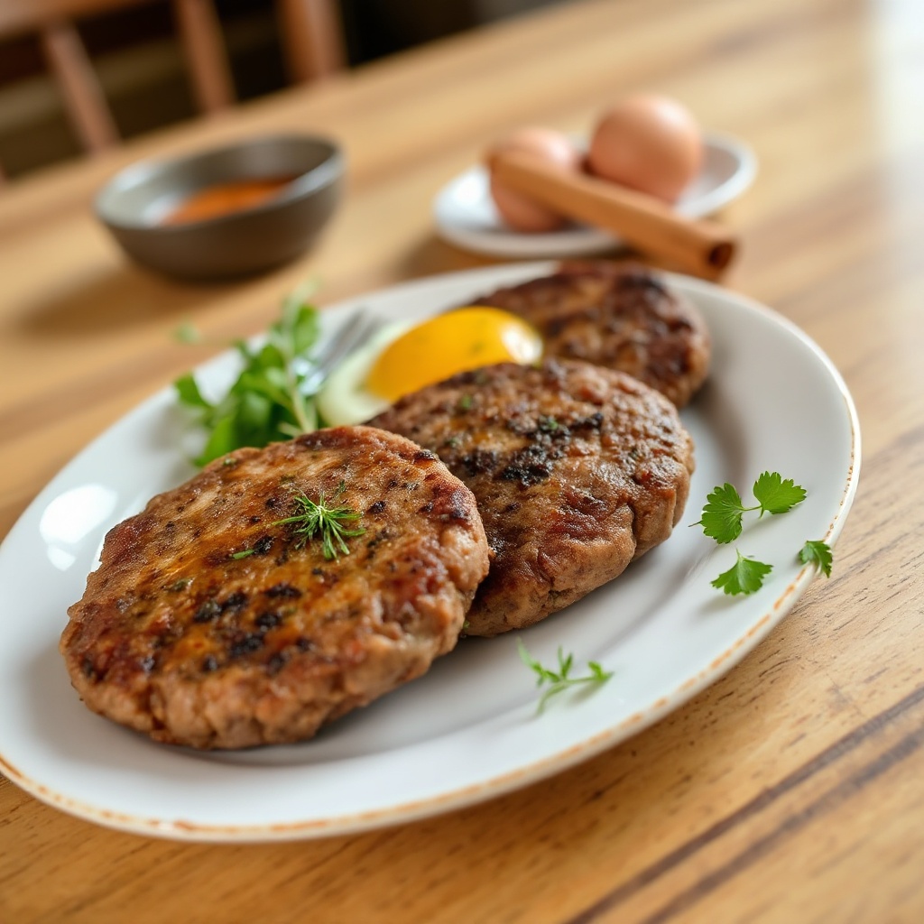 Herzhafte gewürzte Rinderpatties