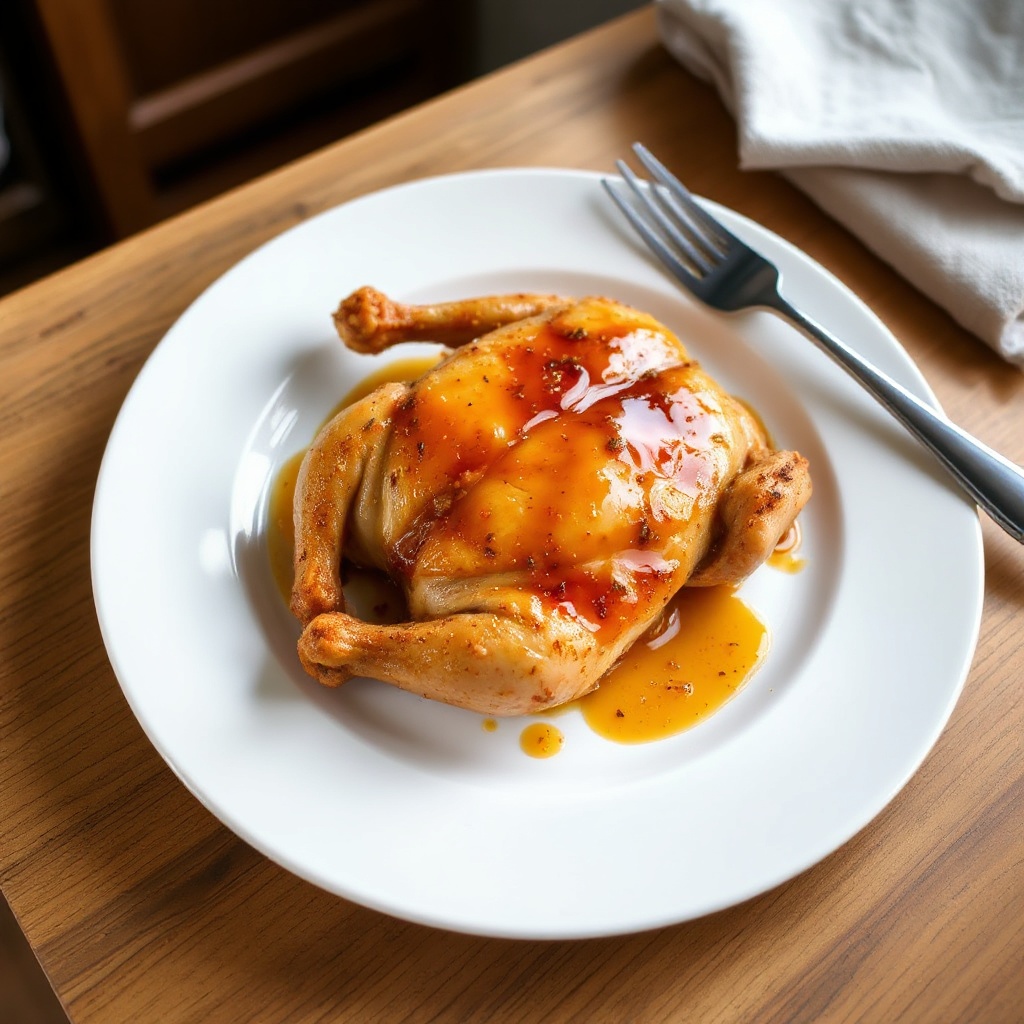 Pollo Spatchcock Croccante con Glassa all'Arancia