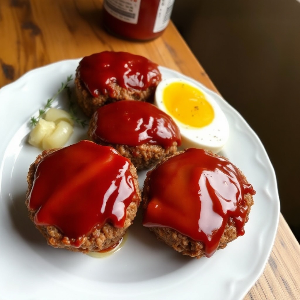 Mini Herzhaftes Hackbraten mit einer Pikanten Glasur