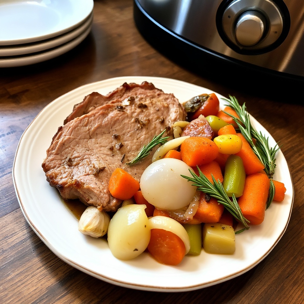Arrosto di Maiale alle Erbe e Aglio in Pentola Lenta