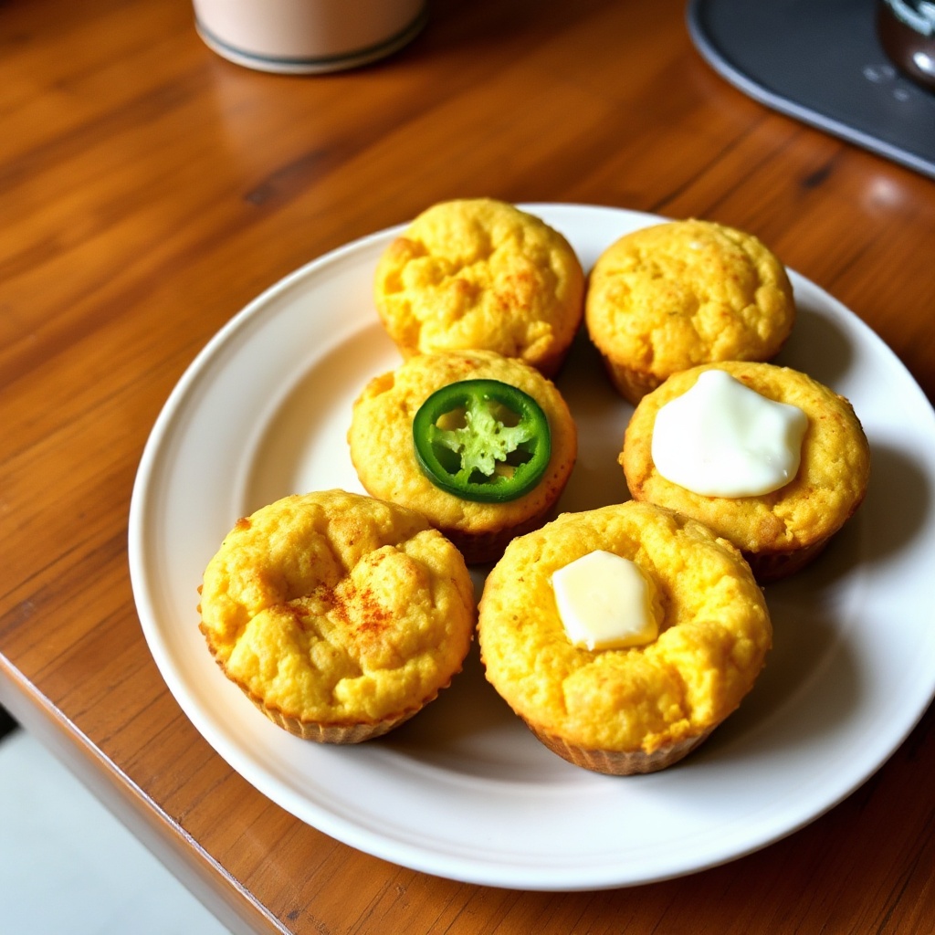 Spicy Jalapeño Cornbread Muffins