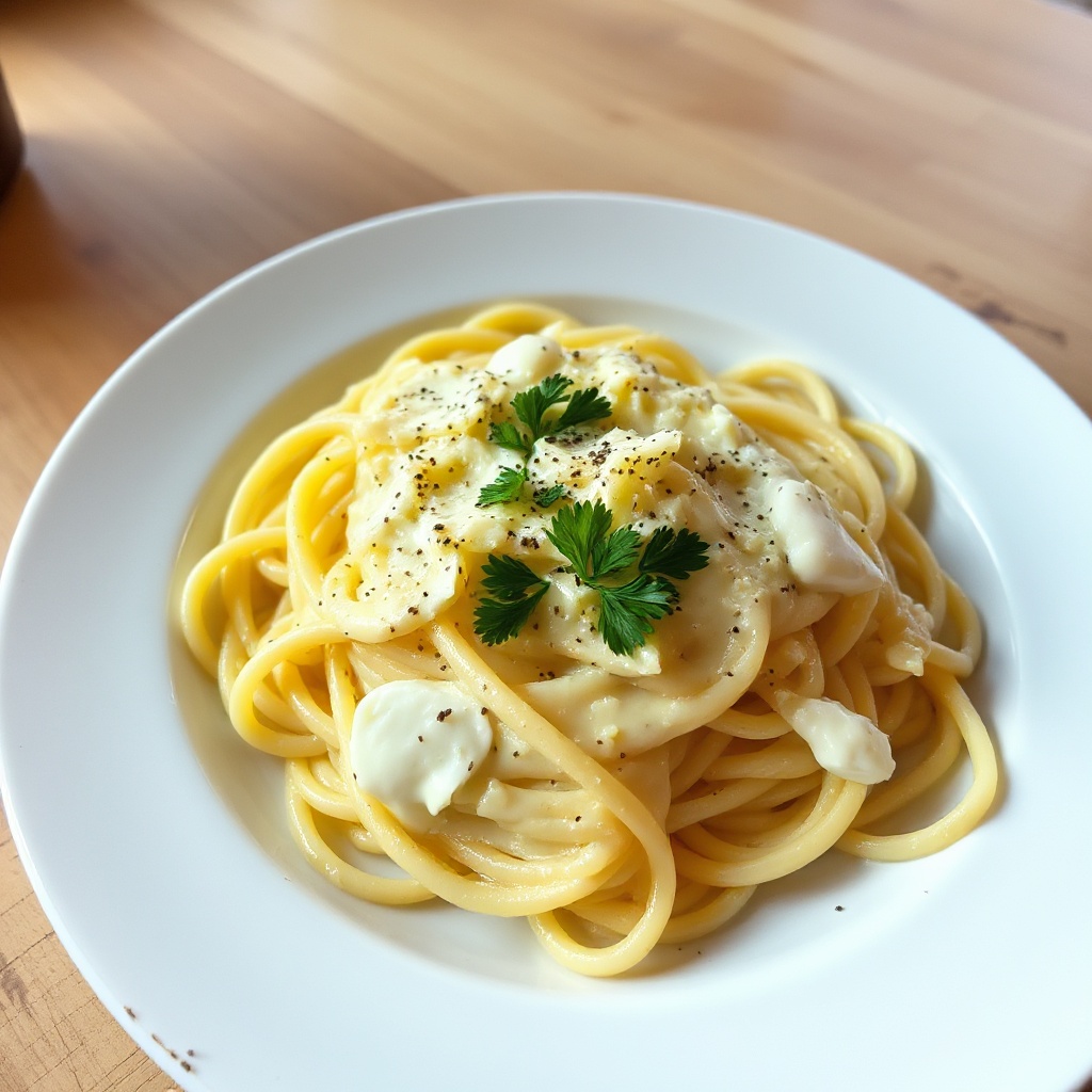 Cremige Knoblauch-Parmesan-Pasta