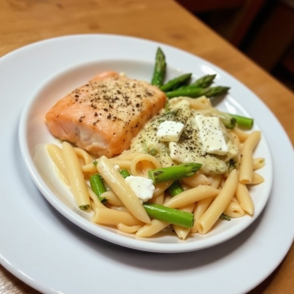 Cremige Lachs- und Spargel-Pasta-Delikatesse