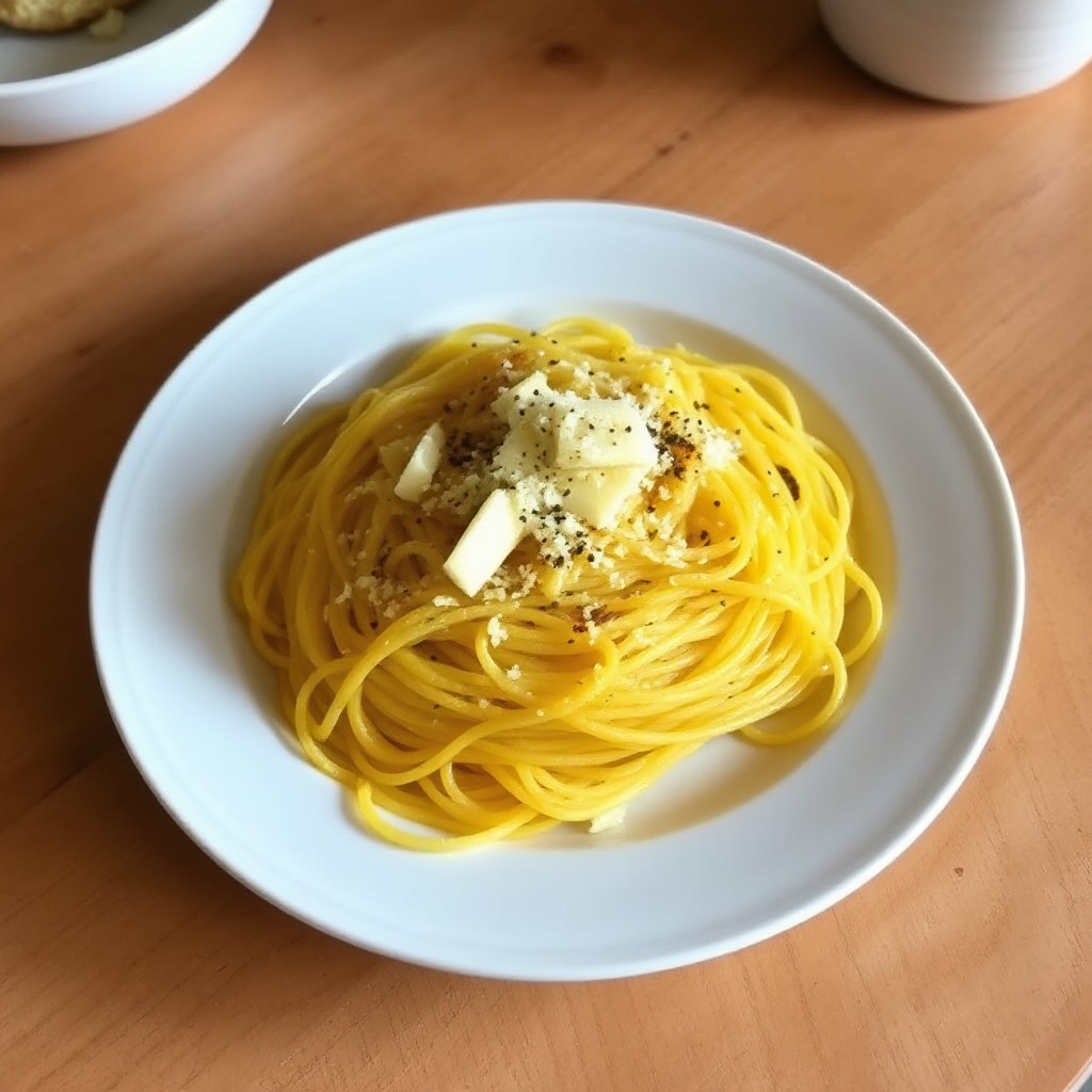 Zucchini Spaghetti Arrostito con Burro all'Aglio e Parmigiano