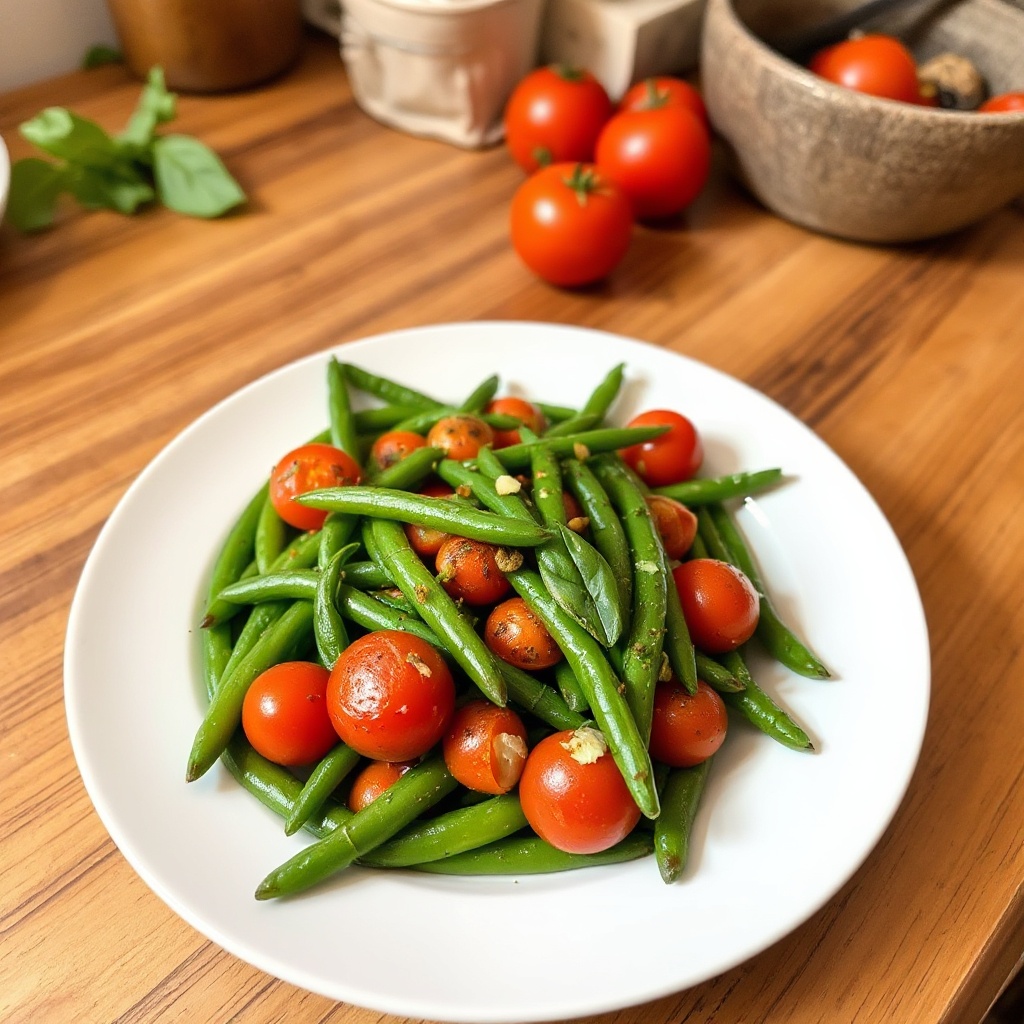 Sautéed Green Beans with Cherry Tomatoes and Herbs