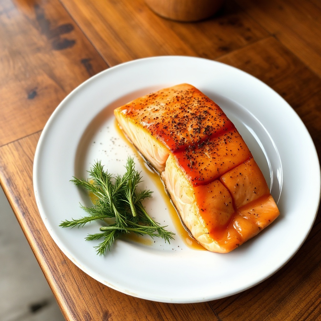 Ahornsirup-Glasierter Lachs auf Zedernholz