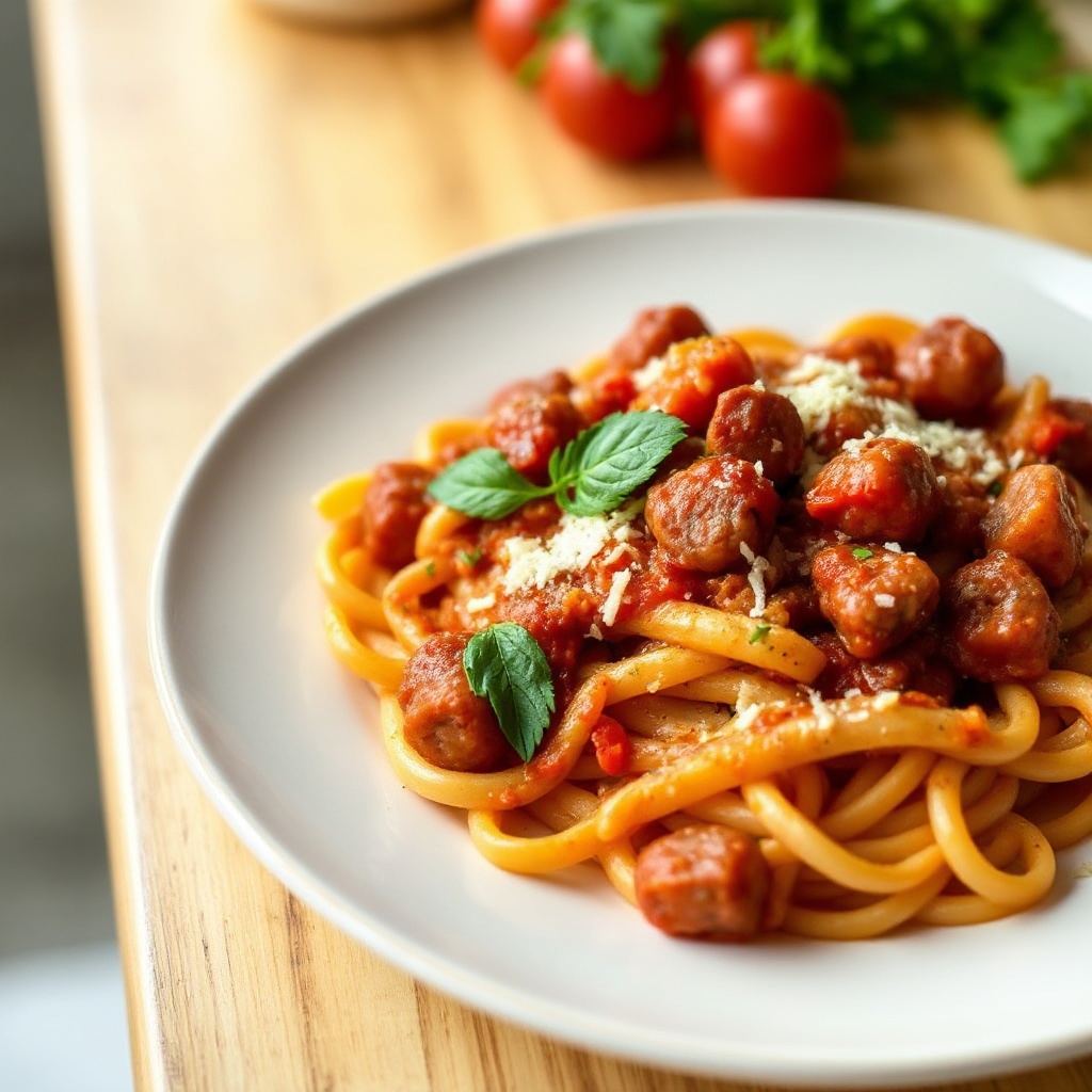 Ziti with Sausage and Bell Pepper Marinara