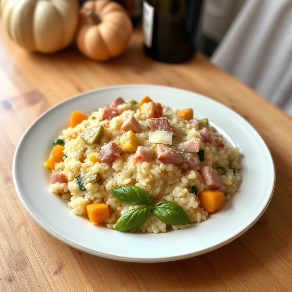 Creamy Ham and Seasonal Vegetable Risotto