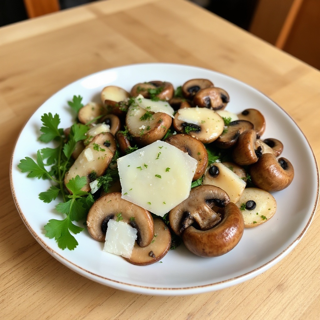 Insalata di Funghi Aromatizzati con Parmigiano