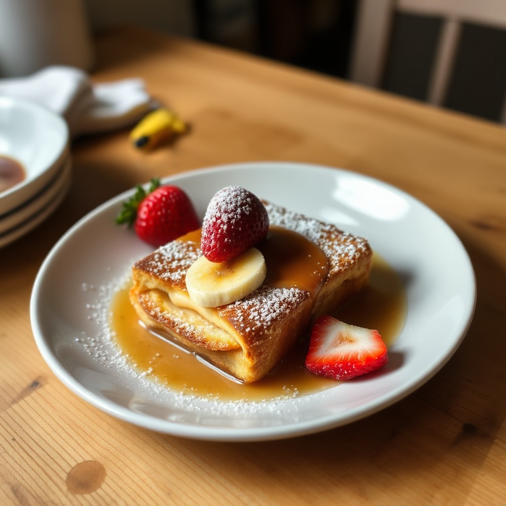 Bananen-gefüllter French Toast Auflauf