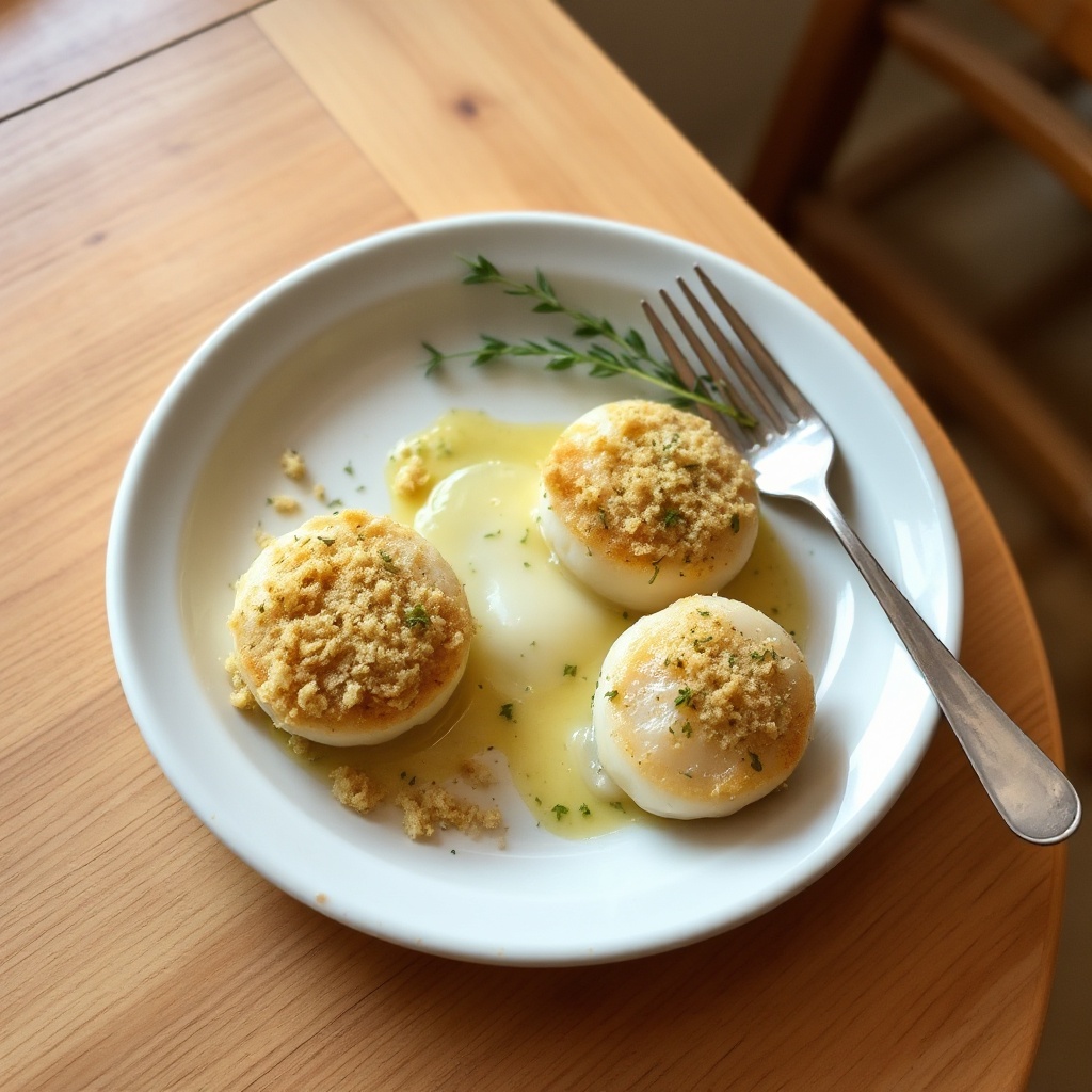 Herbed Baked Scallops with a Crispy Topping